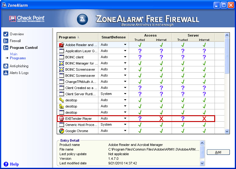 Zone Alarm Firewall instructions Verizon